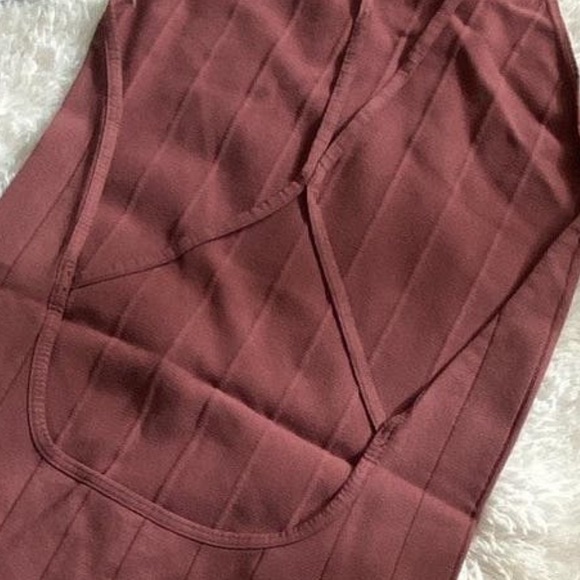 Free People Wine Thong Cut Strap Back Bodysuit Top NWT - Picture 7 of 9